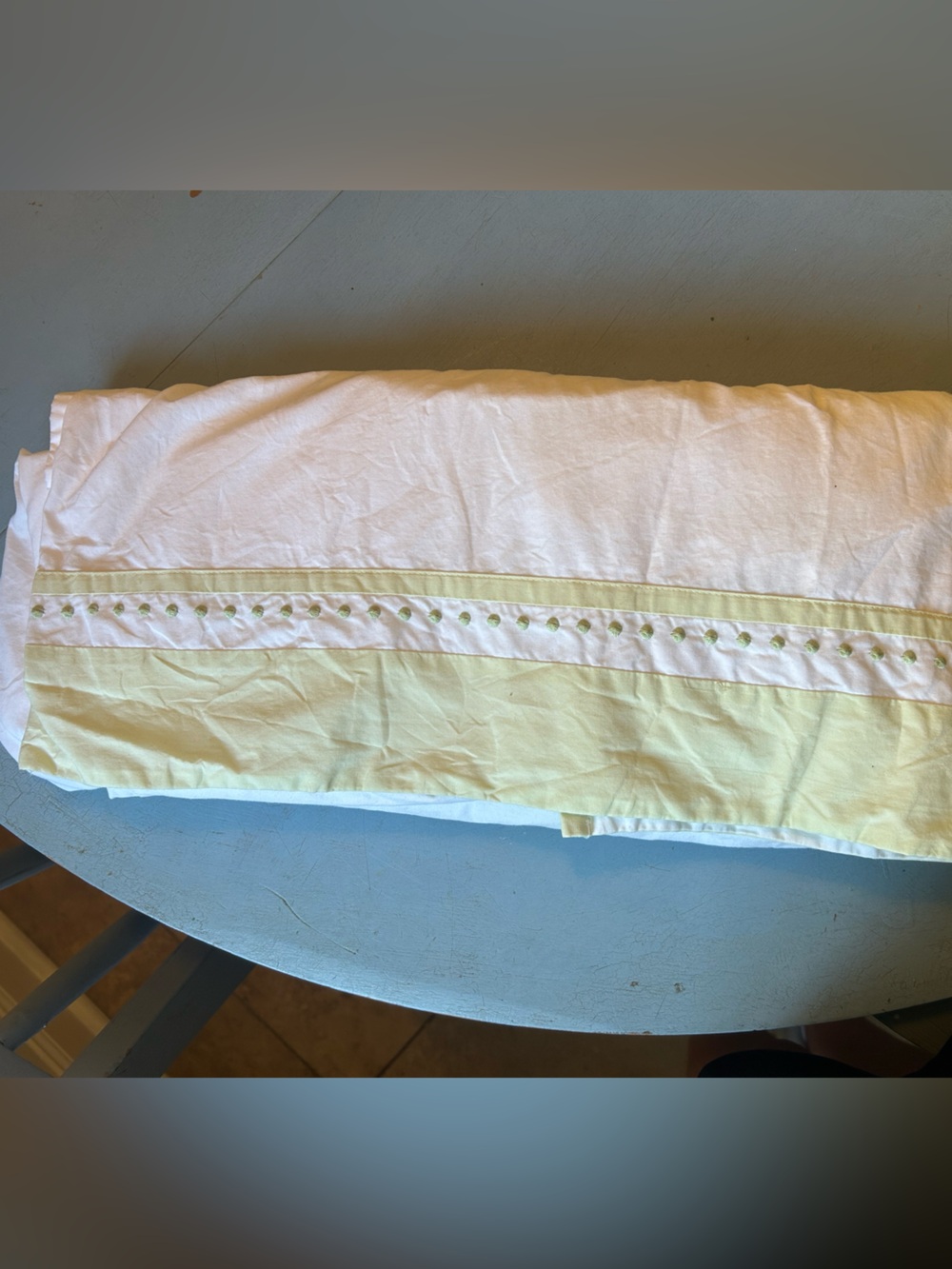 Pottery Barn Kids Crib Skirt with Pale Green Trim